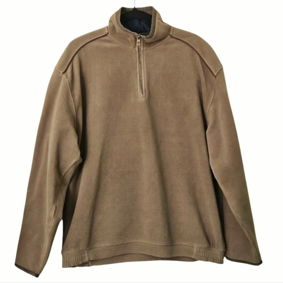 Tommy Bahama Mens 1/4 Zip Fleece Olive Green Pullover Sweatshirt Size Medium - Picture 1 of 6